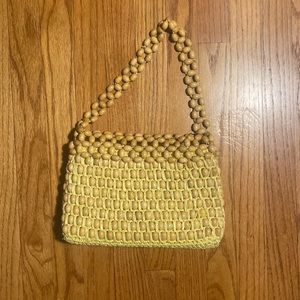 Yellow beaded shoulder bag / purse